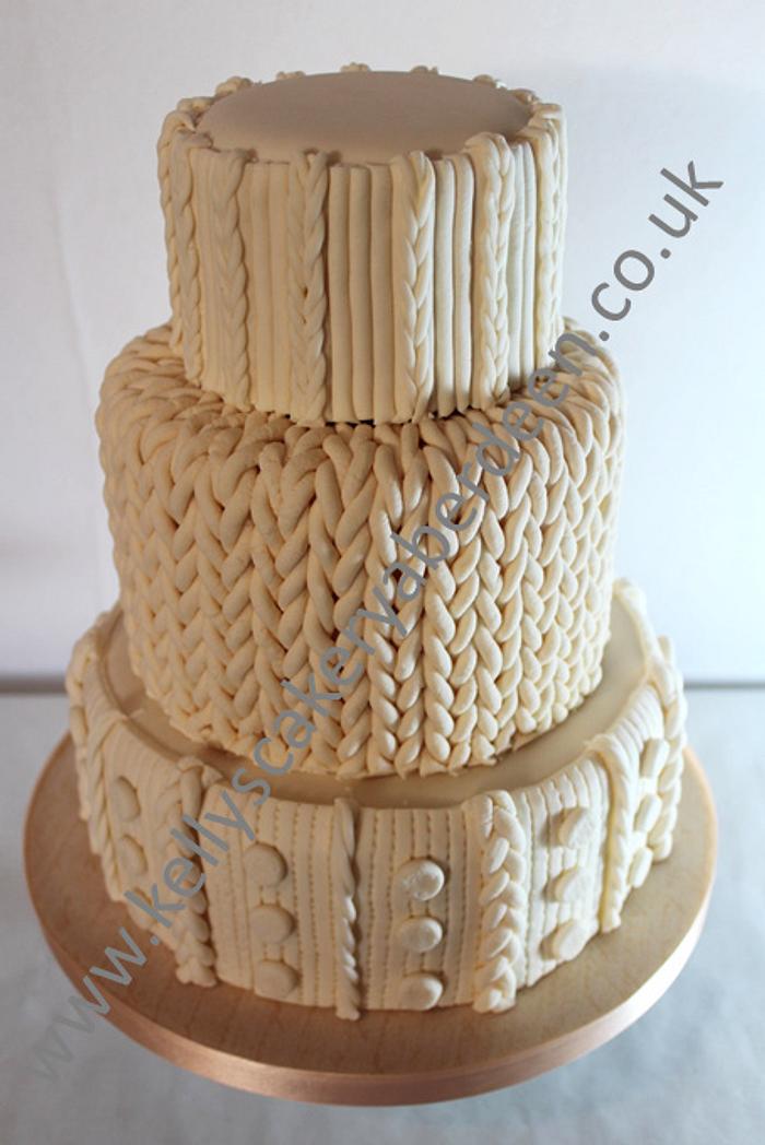 knitted wedding cake