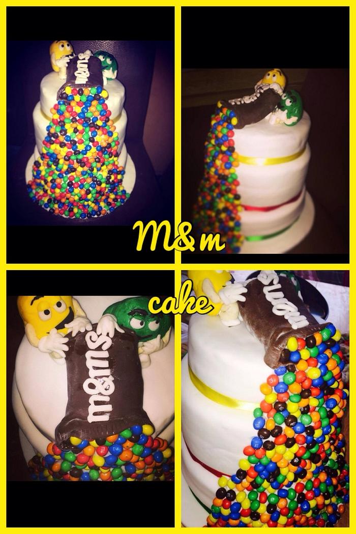 M&M three tiered cake 