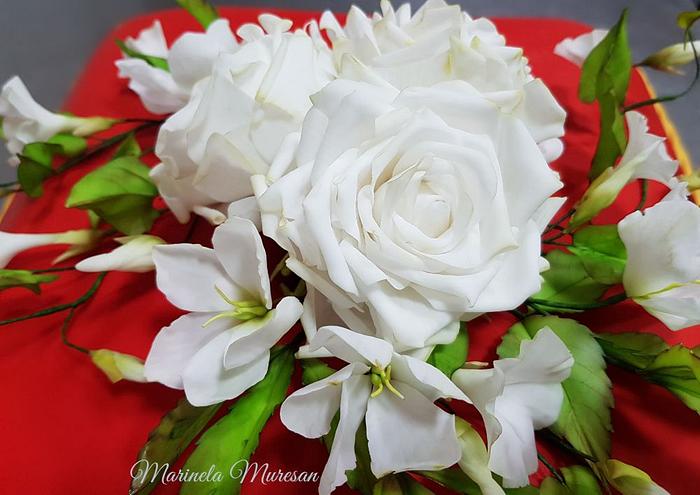 White flowers for the Pope Francis