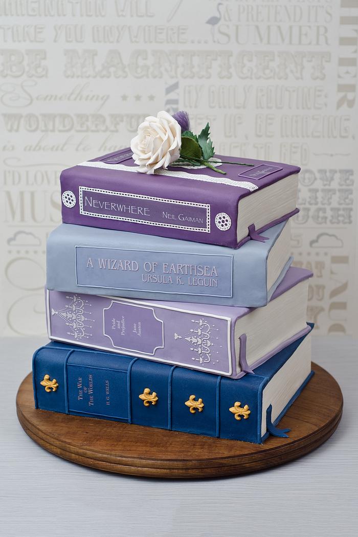 Stack of Books Wedding Cake