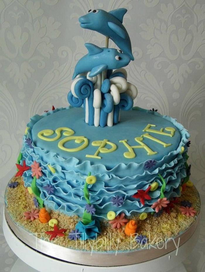 Dolphin ruffle cake