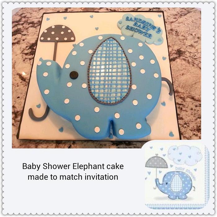 ELEPHANT BABY SHOWER CAKE