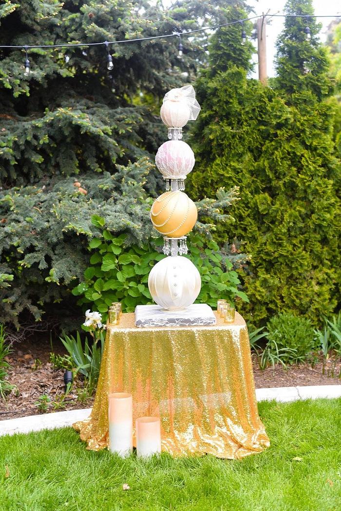 Couture Sphere Wedding Cake 