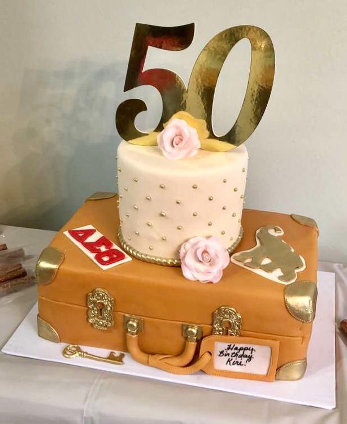 Travel theme birthday cake