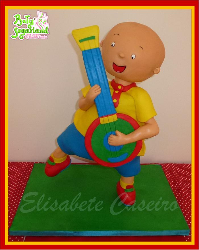 Caillou cake standing on one leg