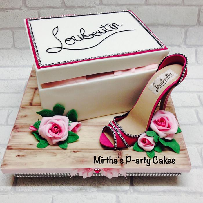 High heel stiletto shoe & box cake