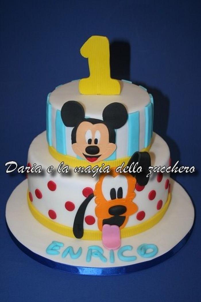 Mickey Mouse and Pluto cake