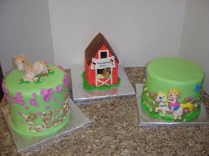 Horse themed birthday cakes