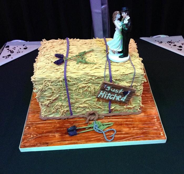 Hay bale wedding cake.