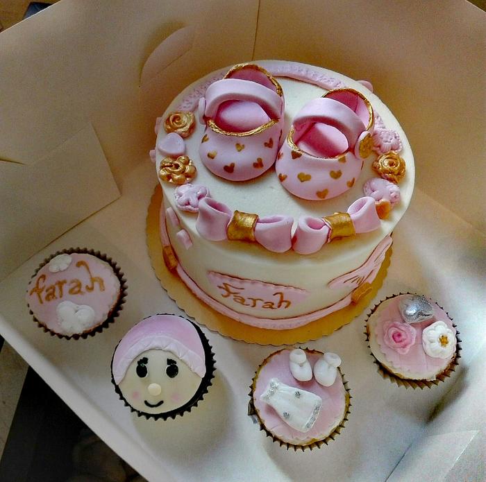 Girly baby shower cake