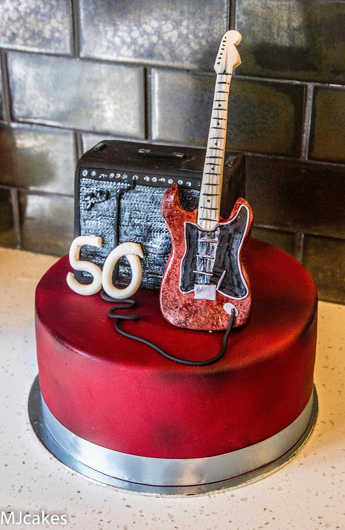 guitar and amp cake