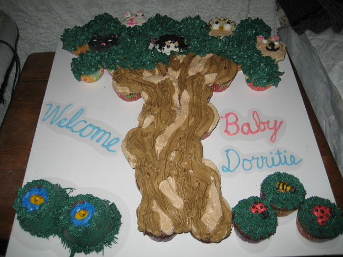 Woodland Animals Baby Shower Cupcake cake
