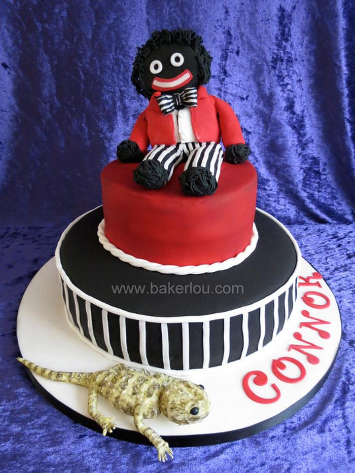 Golliwog Cake with a bearded dragon...