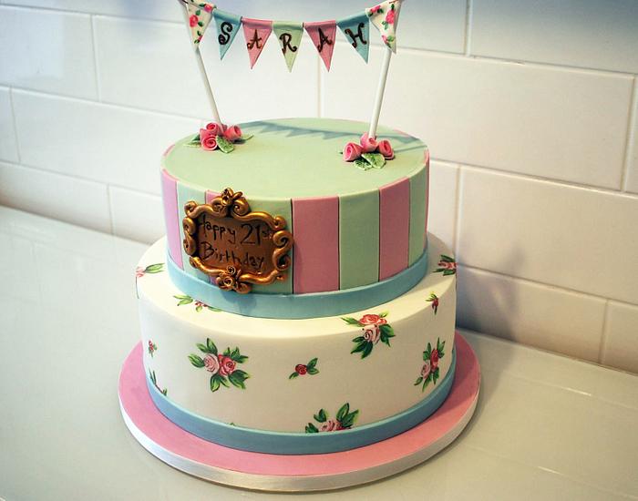 Vintage Inspired Birthday Cake