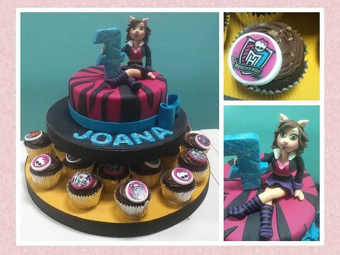 Monster High Cake and cupcakes
