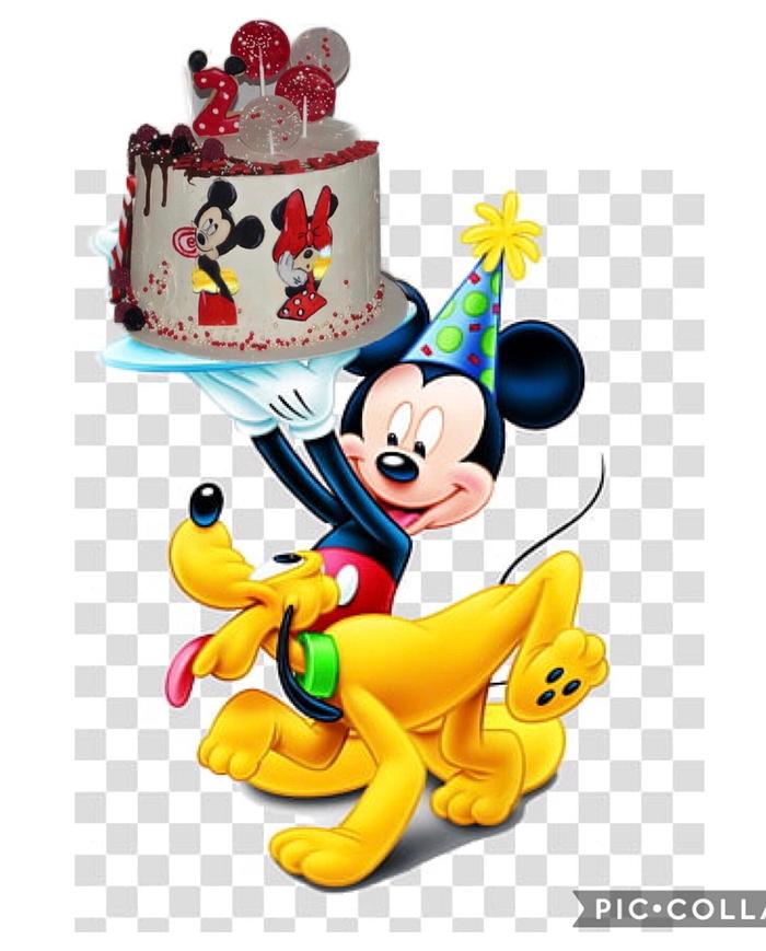 Hand painted Mickey Mouse cake