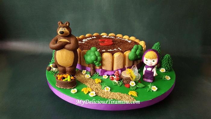 Masha and the Bear Tiramisu Cake 
