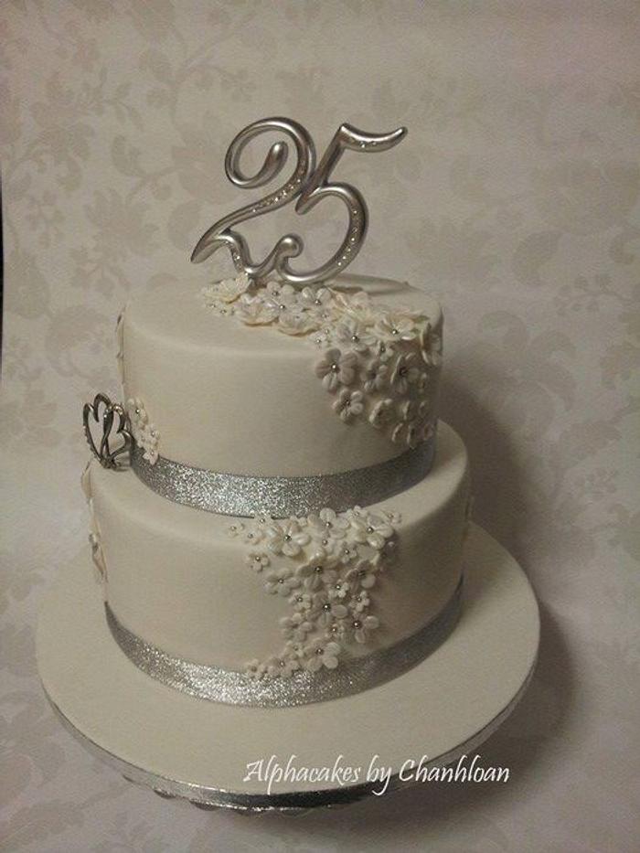 25th Anniversary Cake for U | Anniversary Cakes