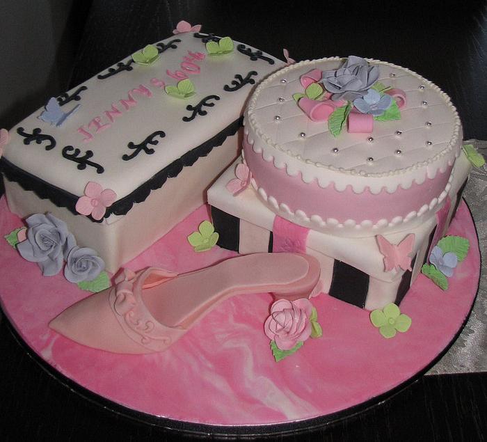 Shoe and Boxes Birthday Cake