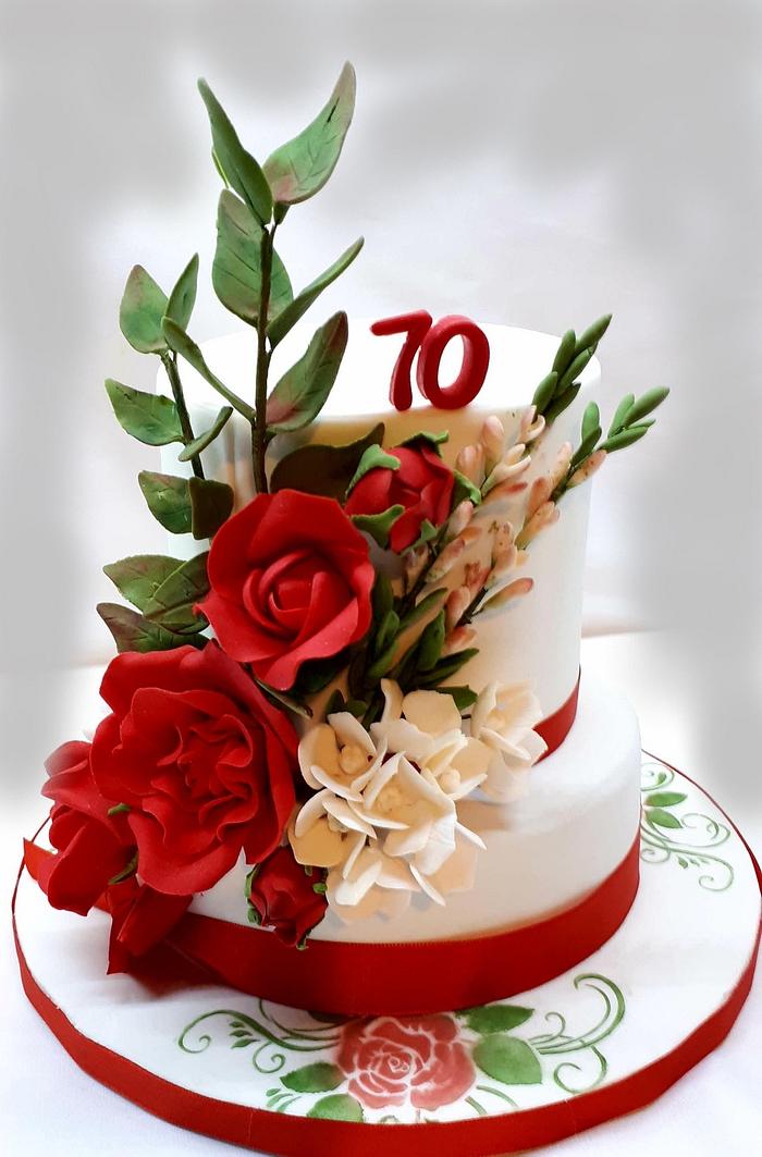 birthday with red roses