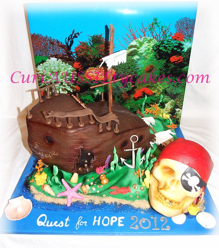 Sunken ship / skull cake