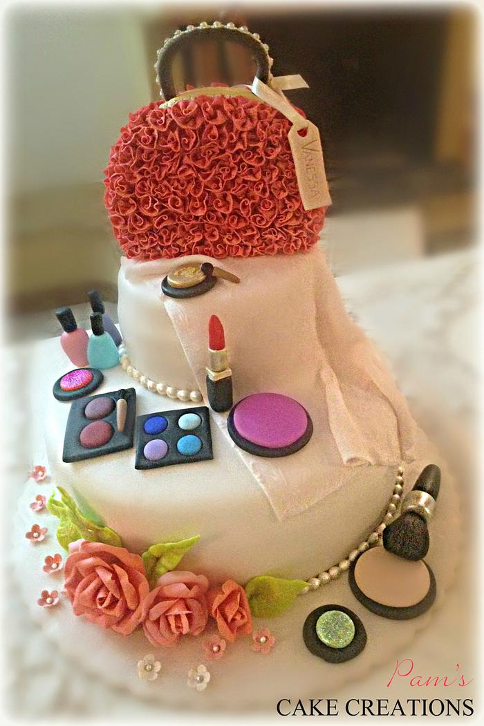 purse & makeup cake 