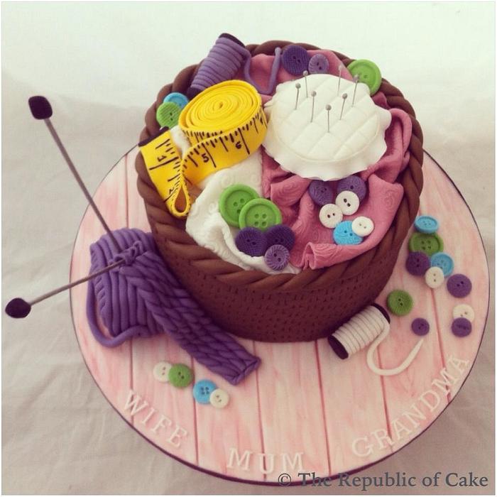 Sewing craft box cake