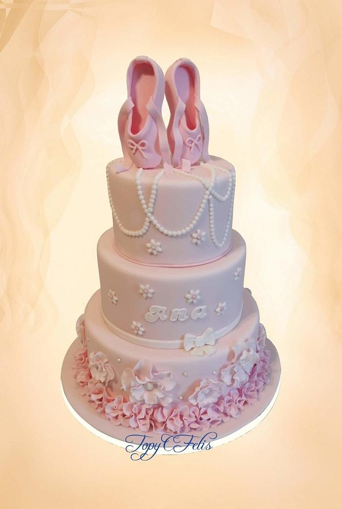 Ballerina theme - christening cake