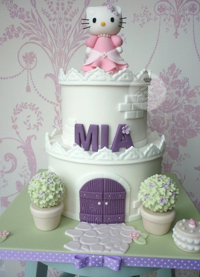 Hello Kitty Castle Birthday Cake