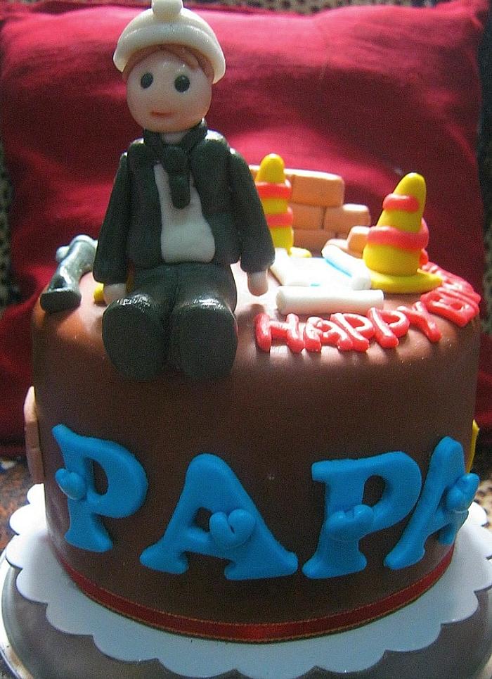 Dad Engineer fondant cake