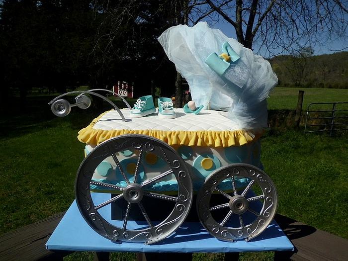 baby carriage cake