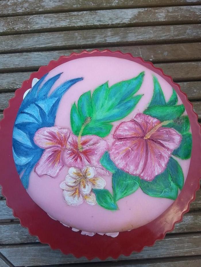 Tropical Painted Cake