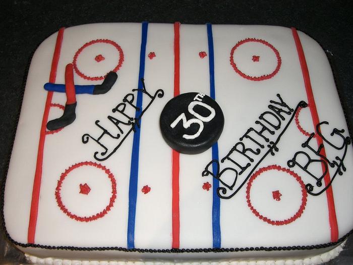 Hockey Rink Birthday Cake