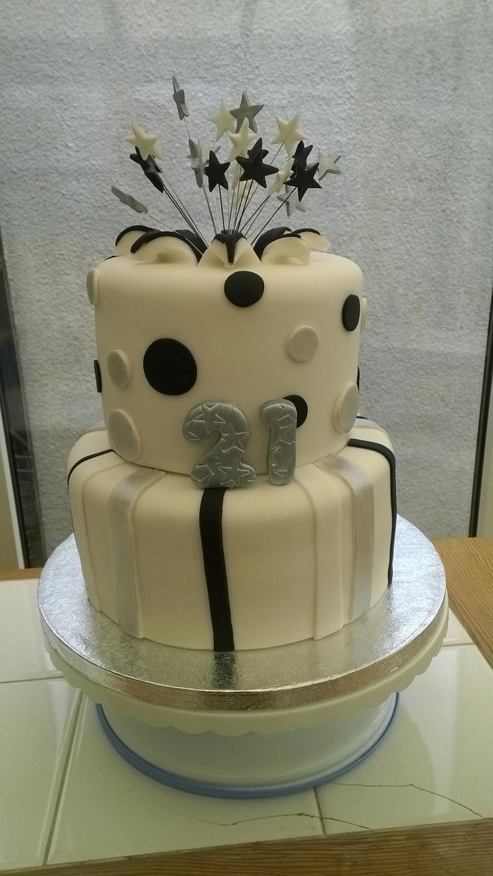 Starburst 21st birthday cake