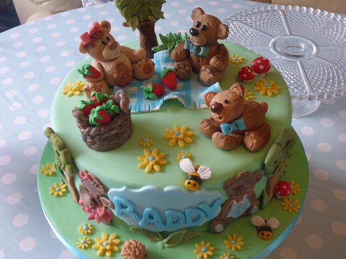 teddy bear picnic cake