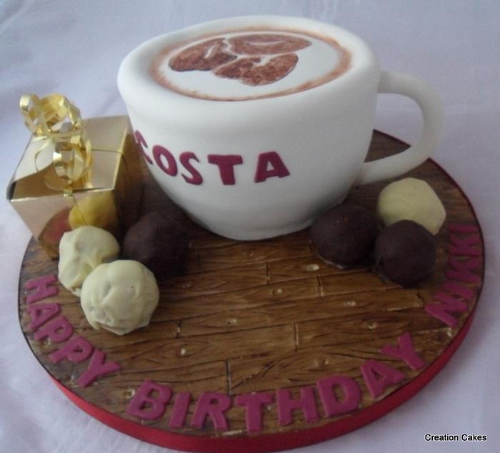 Costa Coffee Cup themed cake