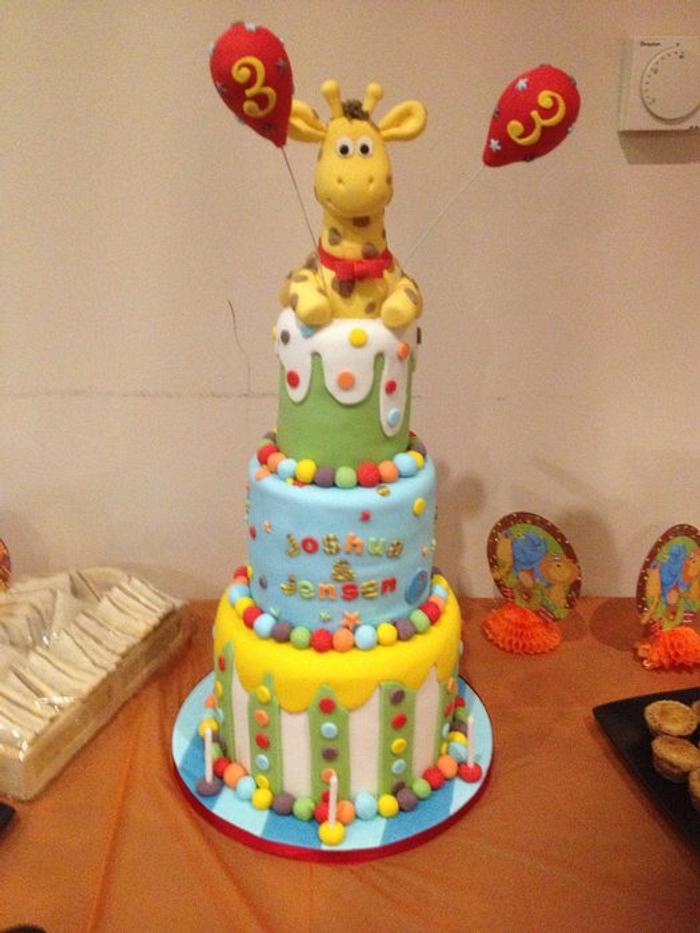 giraffe party cake