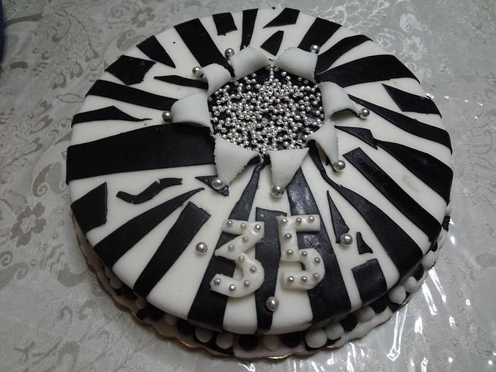 zebra surprise cake