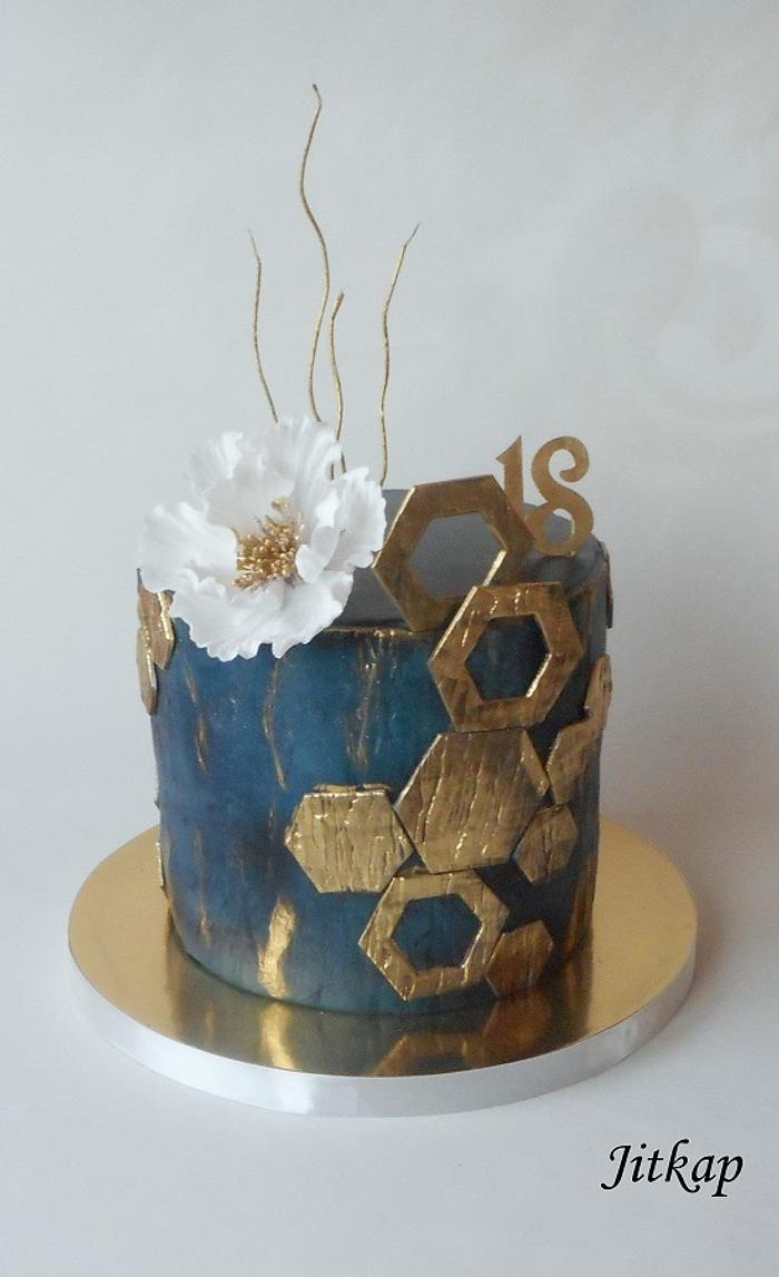 Geometric birthday cake 