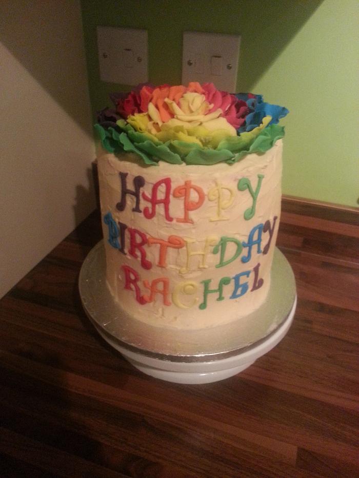 Rainbow Rose Cake