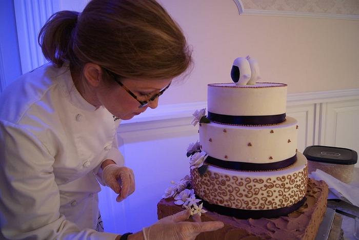 Chocolate & almond wedding cake