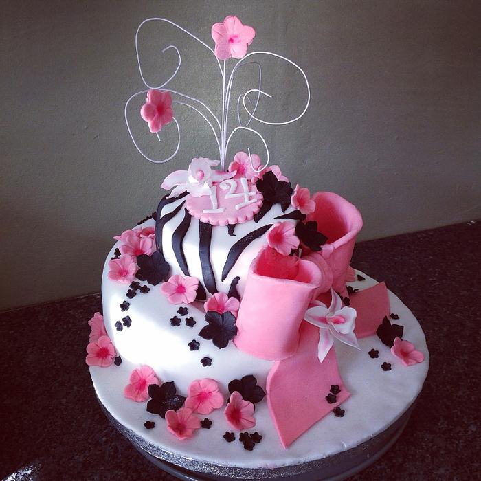 21st birthday zebra cakes for girls