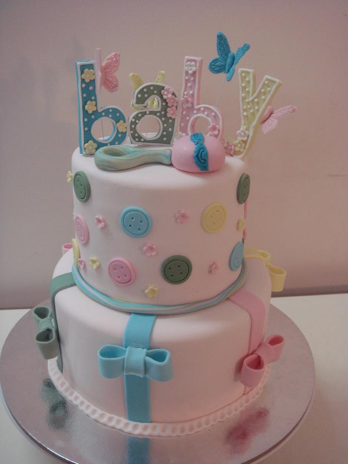 Baby shower multi color cake