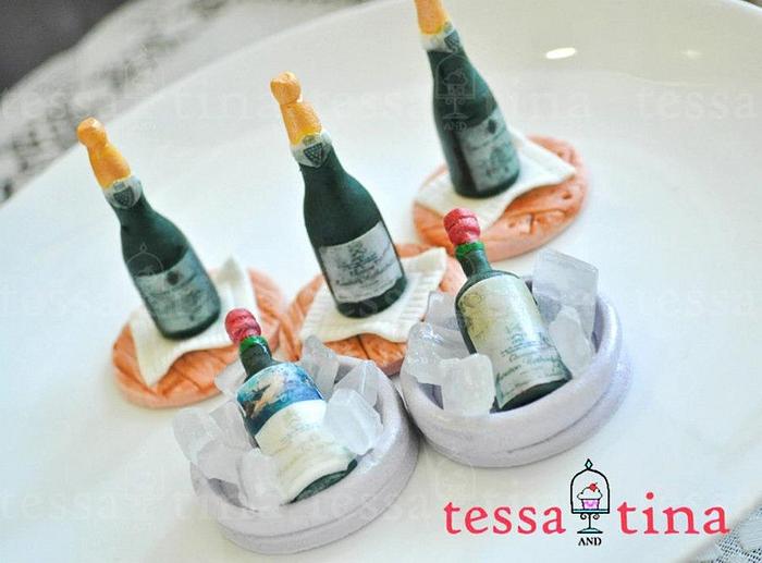 Wine Bottle cupcake toppers