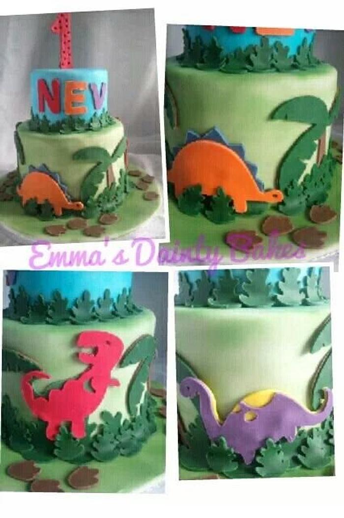 Dinosaur 1st Birthday cake