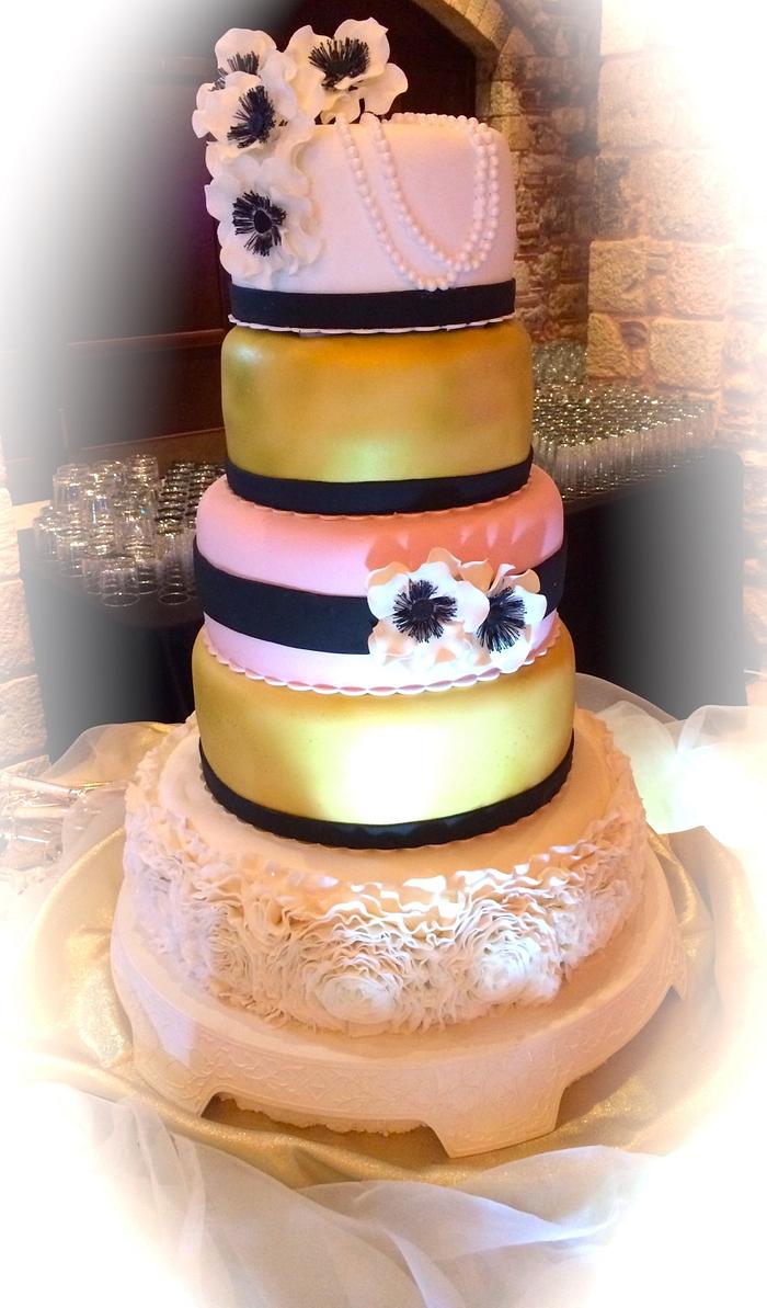 Gatsby Themed Wedding Cake.... by Donna's Sweets & Events Greece