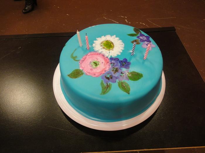 hand painted cake
