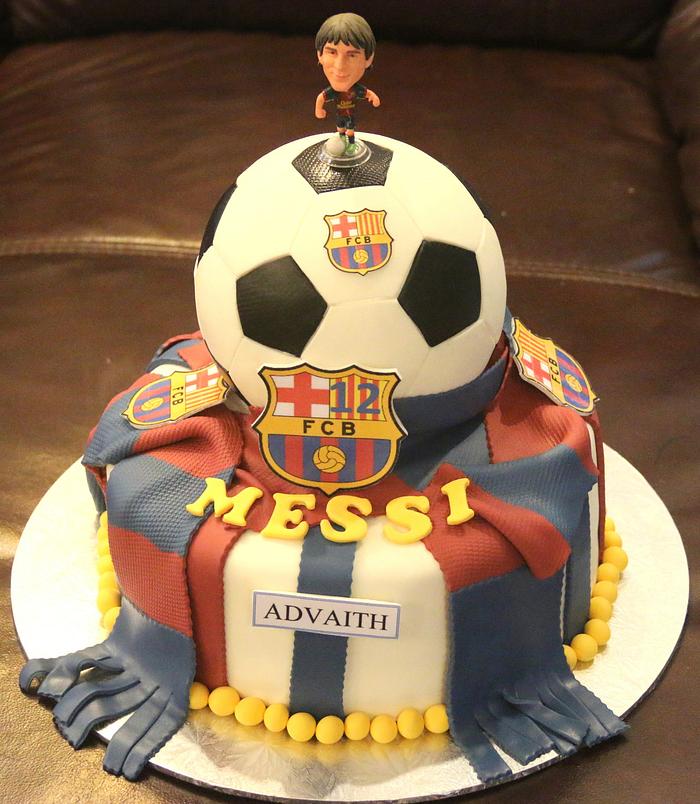 Customized Football Theme Cake done for 10 year old Messi fanboy🇦🇷  Flavour : White Forest Customise your Cakes with us @bake_with_rez… |  Instagram