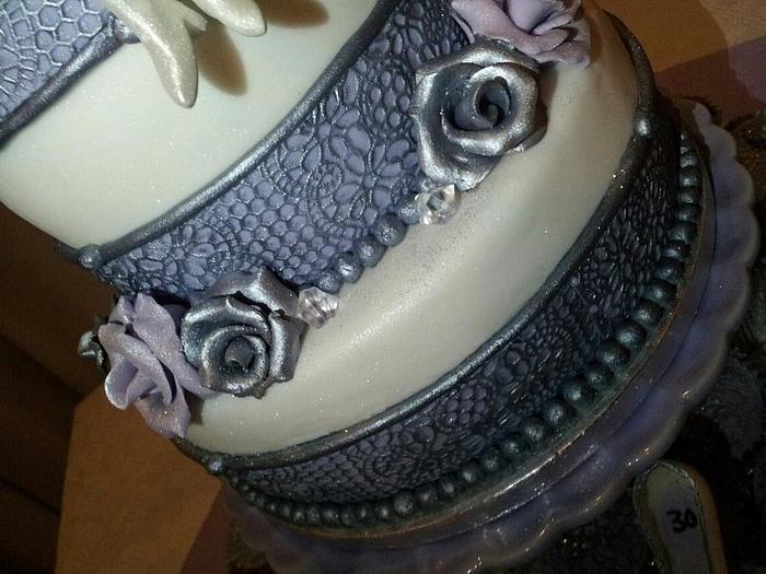Close up of the Birthday wedding cake