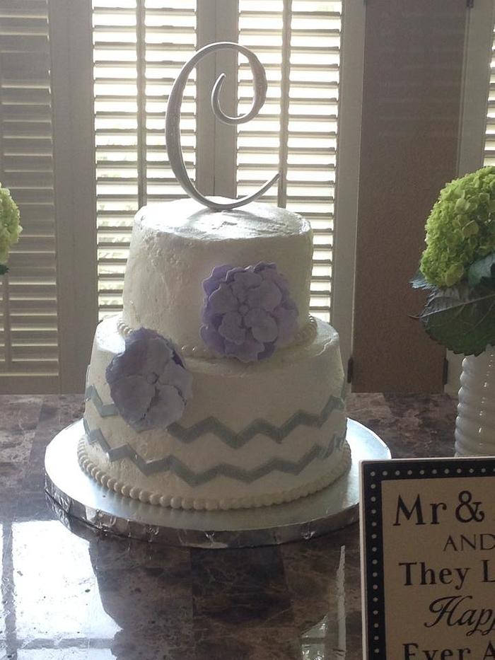 Grey and Lavendar Bridal Shower Cake